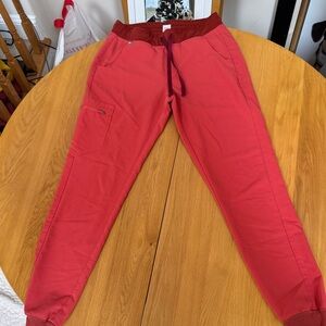 Figs Burgundy/Red Jogger Pants